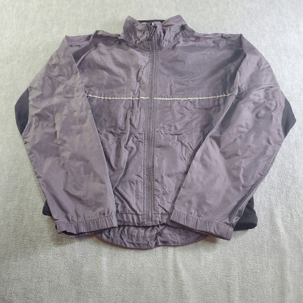 Vintage Reebok Jacket Womens Medium Purple Nylon Full Zip Windbreaker
